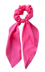 Scrunchi med et lille tørklæde - hot pink